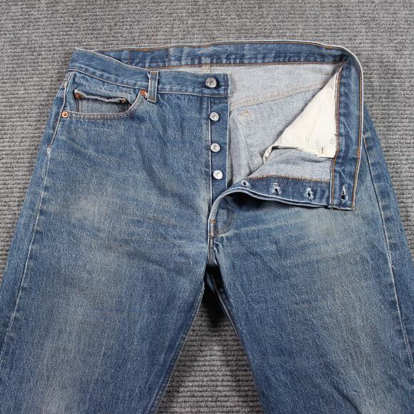 Vintage Levi's 501 Jeans Mens 38x30 Blue Made In USA Straight Button Fly - Picture 4 of 10